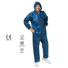 tuta monouso 3M con cappuccio (blu)